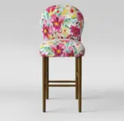 Opalhouse Caracara Chestnut Finish Solid Wood Legs 32" Rounded Back Barstool.