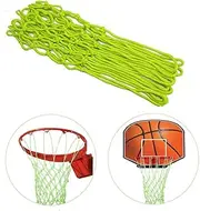 Wanfoou Glow in the Dark Basketball Net, Green, 12 Loops, Nylon, Heavy Duty, Anti-Whip, Easy to Install, Suitable for Indoor/Outdoor Basketball Hoops
