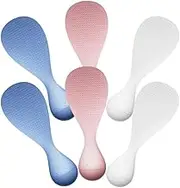 HOMOBABE 6pcs Rice Paddle Standing Rice Spatula Non Stick Spoon Heat Resistant Kitchen Cooker Spoon Spatula Potato Cooker Server