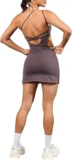 [Beaufident] Womens Summer Tennis Dress with Built Shorts Exercise Open Back Bodycon Dress for Golf Athletic Dresses