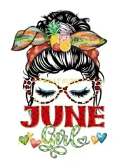 Sublimation Print June Girl Ready To Press Heat Transfer