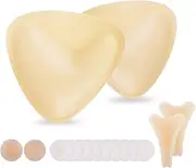 [MiniMunch] Silicone Support Combo: Ultra Push Up Adhesive Bra Pads + Seamless Coverage Inserts for Activewear & yoga & Bikini & Swimsuits (B cup, Beige), Light Skin Tone