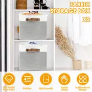 2Pcs Storage Bins Collapsible Storage Baskets Large Capacity~·