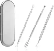 Nail Cuticle Pusher 3PCS, Stainless Steel Dual Head Cuticle Remover Tool for Manicures and Pedicures (Silver)