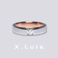 在飛比找蝦皮商城優惠-【X.LURE】14K 玫瑰金雙色18分鑽石男戒 線戒 鑽戒