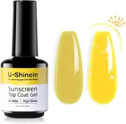 Top Coat Gel, 2 in 1 No Wipe Top Coat Gel, Lock in Color for Nail Polish, Clear