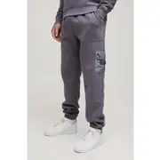 Mens Grey Tall Utility Pocket Jersey Joggers
