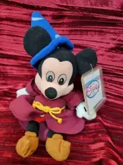 New Disney Store Fantasia Mickey Mouse Sorcerer Plush Bean Bag Beanie W/ Tag