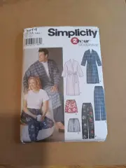 Simplicity 5214 Sewing Pattern Uncut - Robe Pajamas - Size S M L