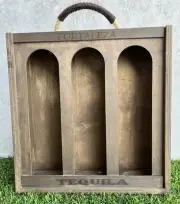 Tequila Fortaleza Los Abuelos Original 3 Bottle Wooden Carrying Case Box Empty