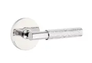 Emtek Select Passage, Disk Rosette, T-Bar Stem, Hammered Handle US26 RH