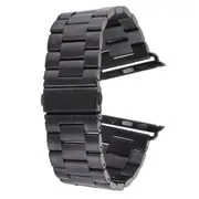 For Apple Watch Series 6,44-mm Case Butterfly Stainless Steel Watch Band,Black