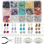 Gemstone Beads Kit 960 Pcs Crystal Jewellery Making Kit 15 Colors Irregular