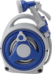 Garden Hose Reel, 15m/49.2ft Heavy Duty ABS & PVC Hose Storage, Portable and Sunproof Design, Includes Nozzle, for Efficient Watering and Cleaning, Ideal for Balcony, Patio