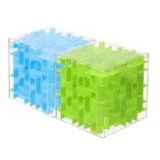 2 Pcs Labyrinth Puzzle Box, Puzzle Cube Game Puzzle Box (Blue/Green, 3.74-Inch)