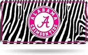 Rico Industries NCAA Alabama Crimson Tide Zebra Metal Auto Tag 8.5" x 11" - Great for Truck/Car/SUV