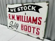 RM WILLIAMS BOOTS RARE METAL SIGN PERFECT BAR MAN CAVE 600 MM X 400 FREE POST