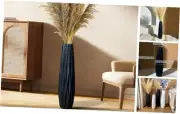 Black Matte Floor Ceramic Vase,17.7 Inch Large Vase for Home Decor Modern