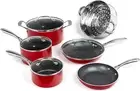 Granitestone Granite Stone Red Cookware Sets 10Pc Nonstick Pots and Pans Set– K