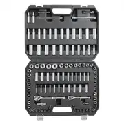 VEVOR Socket Set, 1/4" and 3/8" Drive Socket and Ratchet Set, 6-Point Socket Opening, 106 Pcs Tool Set SAE and Metric, Deep and Standard Sockets, 5/32