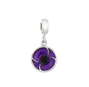ANZAC Purple Poppy Charm POPPY REMEMBRANCE
