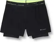 [Champion] Men's Athletic C-tech Quick Double Dry Running Shorts, Black