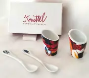 Knuttel Cafe Collection Set 2 Egg Cup & Spoon Assorted Knuttel Tipperary Crystal