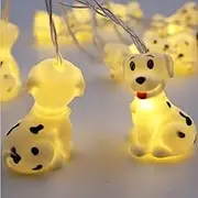 5.9ft/1.8M 10 LEDs Cute Animal Dog String Lights Battery Powered Lights for Home Party Children Kids Bedroom Children roomNurseryLibrary Or Any Kids Party Decoration.
