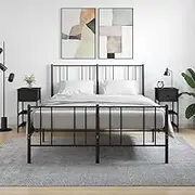 Black Nightstand 2 pcs, 34x36x70 cm Wooden Bedside Table for Bedroom, Living Room—Engineered Wood Night Stands with Storage Furniture