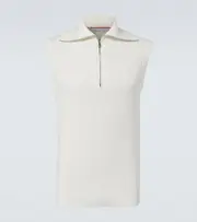 [Brunello Cucinelli] Brunello Cucinelli Half-zip cotton vest AU 87 white