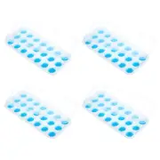 4 Pack Ice Cube Tray with Removable Lid, Plastic Ice Cube Molds, Blue