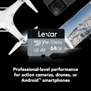 Lexar 64GB Professional 1066x UHS-I microSDXC Memory Card with SD Adapter (SILVER Series)