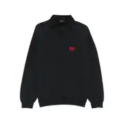 [Balenciaga] Balenciaga Logo-embroidered Polo-neck Sweatshirt II NUMERIC BLACK