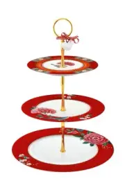 PIP Studio Blushing Birds 3-Layer Cake Stand (Red) 17-21-26.5cm
