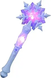 Yardwe Light Up Snowflake Wand for Glowing Snowflake Cosplay Accessory for Birthday Parties Festivals and Stage Performances PC