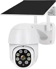 5MP Solar WiFi Camera Tuya Outdoor IP66 Waterproof PTZ Camera Low Power Battery Security Surveillance PIR Auto Tracking(5MP with 64G Card)