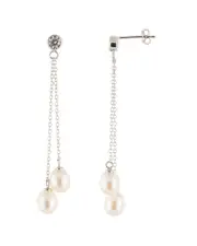 Splendid Pearls Silver 6-6.5mm Freshwater Pearl Earrings