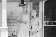 Ellen Corby as Esther Walton right and Michael Learned as Olivia W- Old Photo
