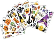TOPPERFUN 9 Sheets Halloween Pumpkin Stickers Window Decal Halloween Creepy Stickers Stencils for Painting on Walls Ghost Window Cling Halloween Wall Decals Decor Halloween Window Clings Pvc