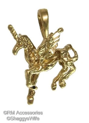 Lovely Unicorn / Pegasus Charm / Pendant EP Gold Plated Lifetime Guarantee!