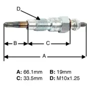 Set of 3 Glow Plugs Fits Kubota Tractors B5001 B5100 B6100 B7100 RC-15FD GV3240