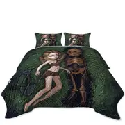 Shallow Grave Melancholy Crying Girl and Skeleton Coverlet