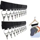 2Pcs Storage Rack, Hat Storage Clips, Closet Storage Rack With 10 Clips