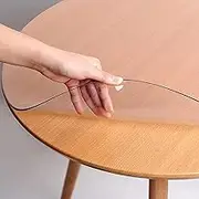 Transparent PVC Tablecloth Diameter 80cm 100cm 120cm 140cm, Clear Round Table Cover Protector Pad, Waterproof Oil Proof Plastic Soft Glass Tablecloth for Dining Table, Parties & Camping(Diameter 120cm