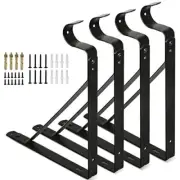 4 Pack Heavy Duty Closet Rod Brackets Wall Mounted Shelf Support Brackets