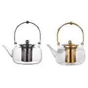 Glass Teapot Kung Fu Tea Hand Blowing 33.8oz Tea Kettle with Removable Strainer