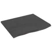 NNEVL Wall Shelf Dark Grey 60x50x2 cm Treated Solid Wood Oak