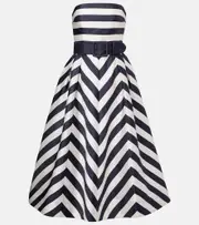 [Rebecca Vallance] Rebecca Vallance Ariadne striped midi dress UK 14 blue