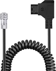 NEEWER D-Tap to BMPCC 4K/6K Coiled Power Cable Compatible with Blackmagic Pocket Cinema Camera 4K/6K Gold Mount V Mount Battery Weipu 2 Pin Female to P Tap, 16 inches - 50 inches Length