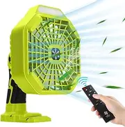 Cordless Fan Portable Camping Fan with 180LM LED Light,Battery Powered Desk Fan Compatible with Ryobi 18V ONE+ Plus Lithium Battery,for Travel,Tent,Office,Home,Picnic,Barbecue,Fishing